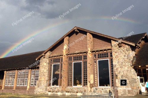 Rainbow Over Old Faithful Cafeteria