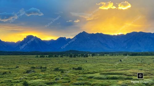 Grand Teton Mountains, Sunset, Sunset After Rain Shower