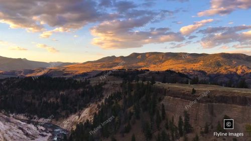 Sun Setting In Yellowstone National Park